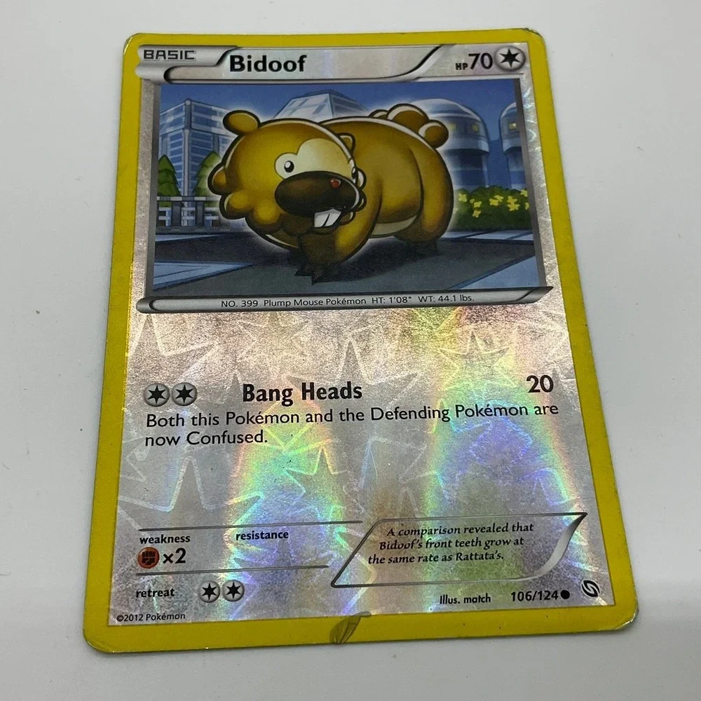 Pokemon Bidoof TCG Card Dragons Exalted 106/124 Reverse Holo Common 2012 BW